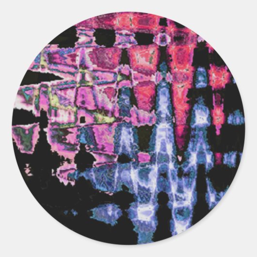 Schattigee Paarse Asgrijs en Zwarte Waterverven Ronde Sticker (Voorkant)