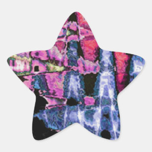 Schattigee Paarse Asgrijs en Zwarte Waterverven Ster Sticker