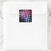 Schattigee Paarse Asgrijs en Zwarte Waterverven Vierkante Sticker (Tas)