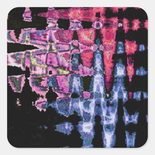 Schattigee Paarse Asgrijs en Zwarte Waterverven Vierkante Sticker (Voorkant)