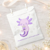 Schattigee Paarse Axolotl Bubble Boba Tea Verjaard Bedankzakje (Geknipt)