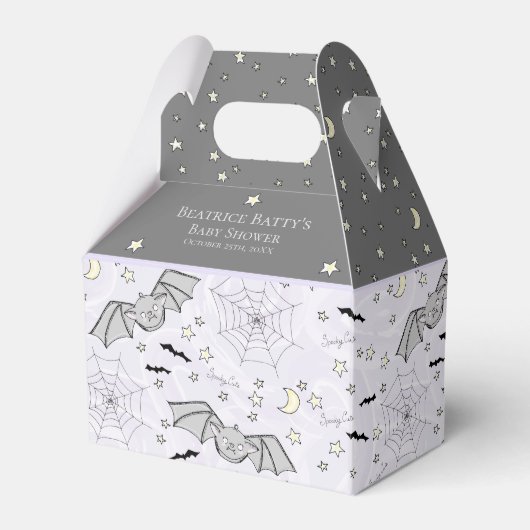 Schattigee Paarse Baby Bats Halloween Bedankdoosjes (Voorkant Zijde)