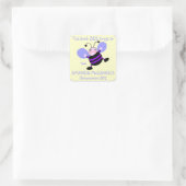 Schattigee Paarse Bee Cartoon Art boek Sticker voo (Tas)