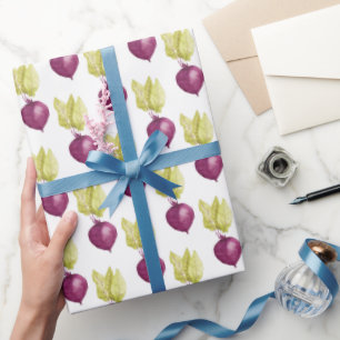 Schattigee Paarse biet Waterverf Vegan Cadeaupapier