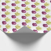 Schattigee Paarse biet Waterverf Vegan Cadeaupapier (Hoek)