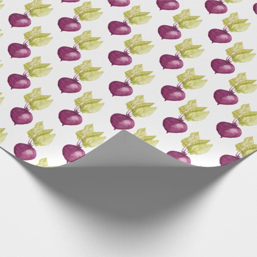 Schattigee Paarse biet Waterverf Vegan Cadeaupapier (Hoek)