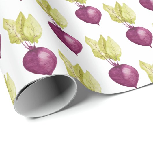 Schattigee Paarse biet Waterverf Vegan Cadeaupapier (Rol Hoek)