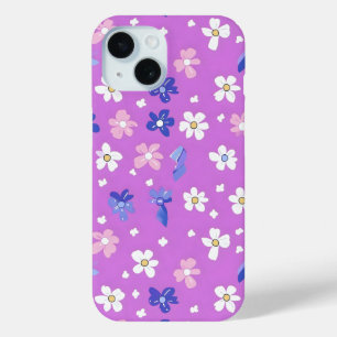 Schattigee Paarse bloem iPhone 15 Case