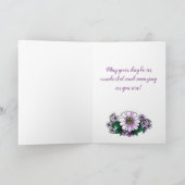 Schattigee Paarse Bloem Lijst Foto Gelukkige Verja Kaart (Binnen)