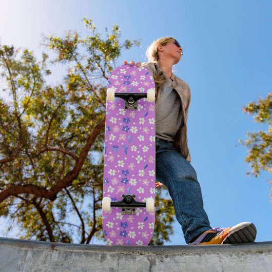 Schattigee Paarse bloem Persoonlijk Skateboard (Buiten 1)