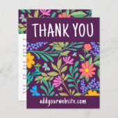 Schattigee Paarse bloemen Bedankt voor uw bestelli (Voorkant / Achterkant)