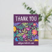 Schattigee Paarse bloemen Bedankt voor uw bestelli (Staand voorkant)