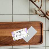 Schattigee paarse bloemen botanische afspraakherin afsprakenkaartje