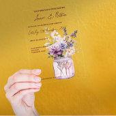 Schattigee Paarse Bloemen In Mason Jar Bloemen Huw Acryl Uitnodigingen