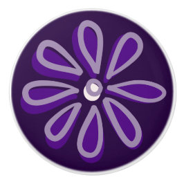 Schattigee Paarse bloemendoodle Keramische Knop