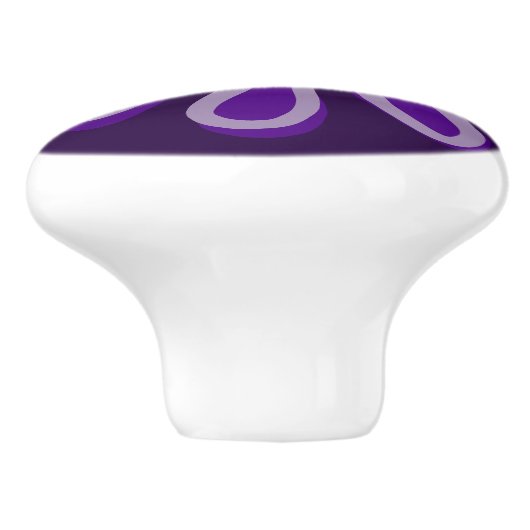 Schattigee Paarse bloemendoodle Keramische Knop (Zijkant)