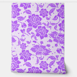 Schattigee Paarse bloemenkant Behang