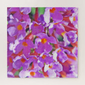 Schattigee paarse bloemetjes legpuzzel (Horizontaal)