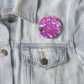 Schattigee paarse bloemetjes ronde button 5,7 cm (In situ)