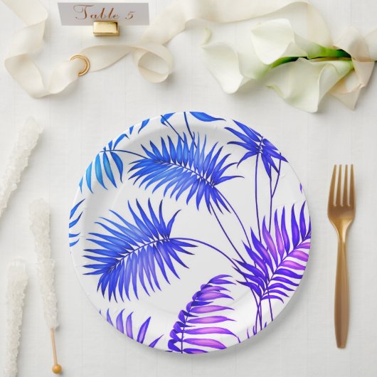 Schattigee paarse bloempapier borden papieren bordje (Huwelijk)