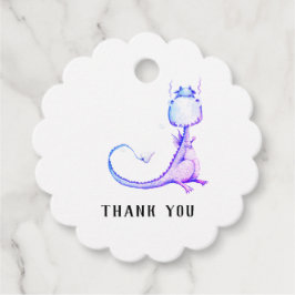* Schattigee Paarse Blue Dragon Baby shower dank u Bedankjes Labels