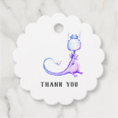 * Schattigee Paarse Blue Dragon Baby shower dank u Bedankjes Labels (Voorkant)