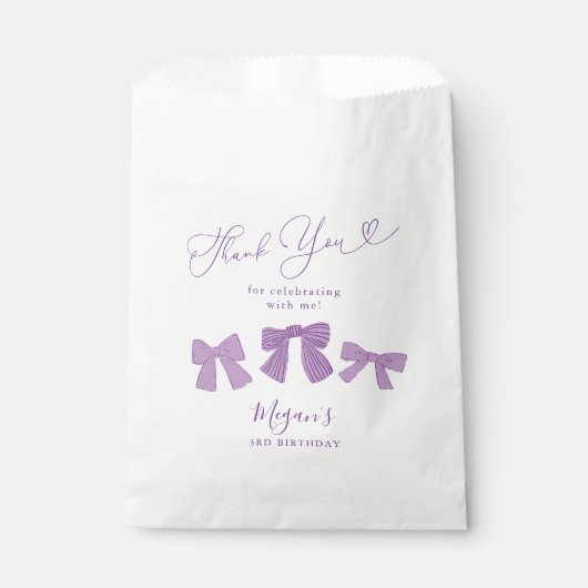 Schattigee Paarse Bogen Verjaardagsfeest Bedankzakje (Voorkant)