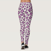 Schattigee Paarse Bold en Mooi Luipaard Dier Leggings (Achterkant)