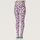Schattigee Paarse Bold en Mooi Luipaard Dier Leggings (Voorkant)