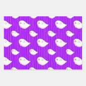 Schattigee Paarse Boo Ghost Halloween Trick or tre Inpakpapier Vel (Voorkant)