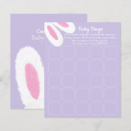 Schattigee Paarse Bunny Baby shower Bingo Spel