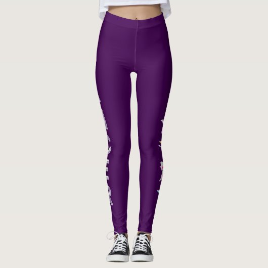 SCHATTIGEE PAARSE DANSER EN BALLERINA LEGGINGS (Voorkant)