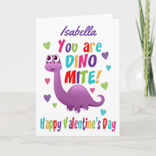 Schattigee Paarse Dinosaur Dinomite Valentijnsdag Kaart
