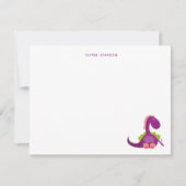 Schattigee paarse Dinosaurus Kinder dank u Bedankkaart (Voorkant)