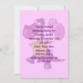 Schattigee Paarse Dinosaurus Verjaardagsfeest Kaart (Voorkant)