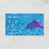 Schattigee paarse dolfijn - zwemcoach visitekaartje (Voorkant)