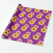 Schattigee Paarse Donut Kleurrijke Sprinkle Verjaa Cadeaupapier (Uitgerold)