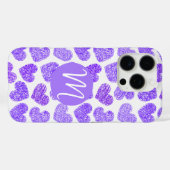 Schattigee Paarse Doodled Heart Valentijnsdag Mono Case-Mate iPhone Case (Achterkant (horizontaal))