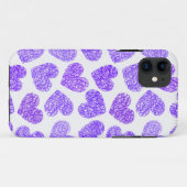 Schattigee Paarse Doodled Heart Valentijnsdag Patt Case-Mate iPhone Case (Achterkant (horizontaal))