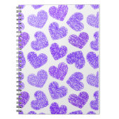 Schattigee Paarse Doodled Heart Valentijnsdag Patt Notitieboek (Voorkant)