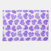 Schattigee Paarse Doodled Heart Valentijnsdag Patt Theedoek (Horizontaal)