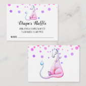 *~* Schattigee Paarse - Dragon Baby shower Luier R Informatiekaartje (Voorkant / Achterkant)