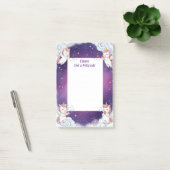 Schattigee Paarse Eenhoorn Gepersonaliseerde Mitsw Post-it® Notes (Kantoor)