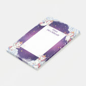 Schattigee Paarse Eenhoorn Gepersonaliseerde Mitsw Post-it® Notes (Schuin)