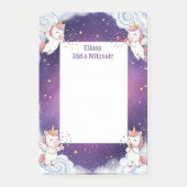 Schattigee Paarse Eenhoorn Gepersonaliseerde Mitsw Post-it® Notes (Voorkant)
