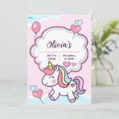 Schattigee Paarse Eenhoorn Kinderen Verjaardag Kaart (Staand voorkant)