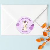 Schattigee Paarse Eenhoorn Magische Valentijnsdag Ronde Sticker