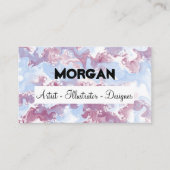 Schattigee Paarse en Blauwe Alcohol Ink Art Visite Visitekaartje (Voorkant)