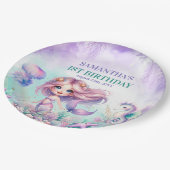 Schattigee paarse en blauwgroen zeemeermin zomer 1 papieren bordje (Gekanteld)