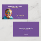 Schattigee Paarse en Gele Gezichtsschilder Visitekaartje (Voorkant / Achterkant)